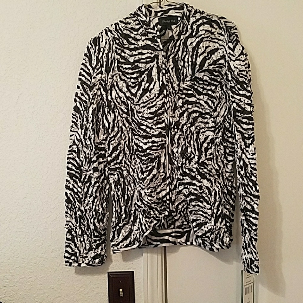 NWT Scarlett Nite Sequin Zebra Print Jacket